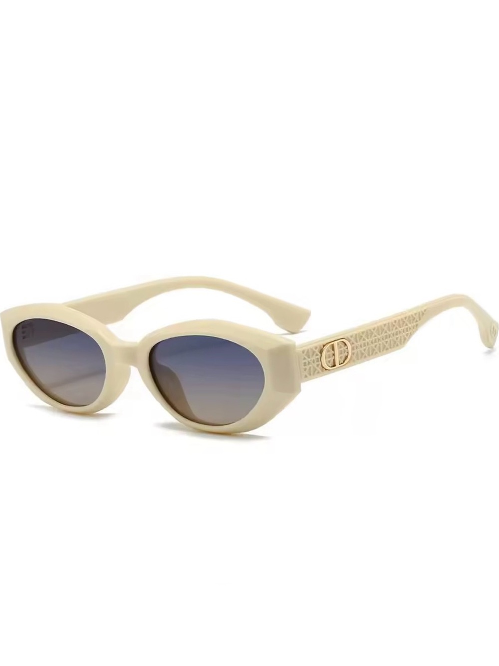 Others Follow Cream Sunglasses with Gold Emblem